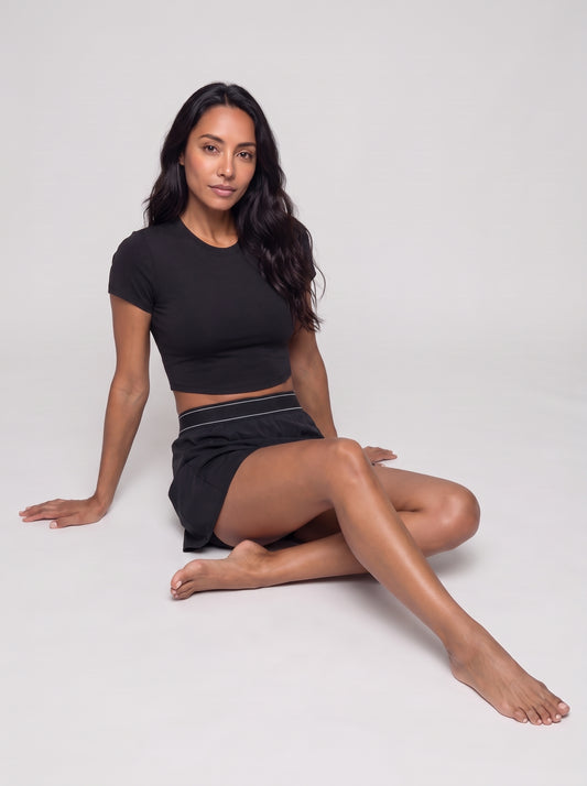 Advantage Performance Crop Shirt Black